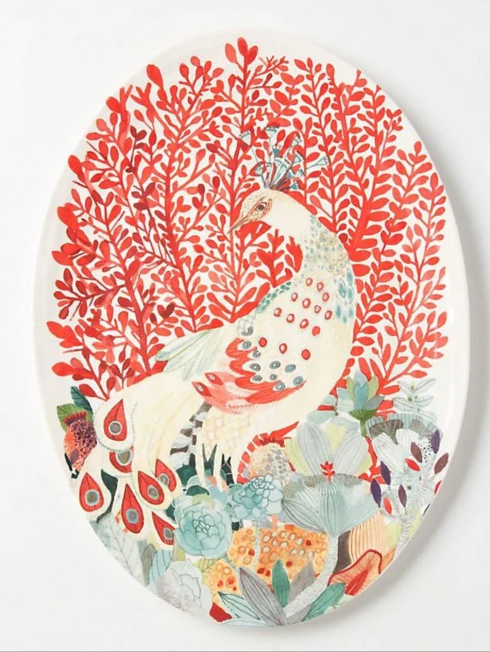 Michelle Morin X Anthropologie Evenings In Quito Peacock Platter